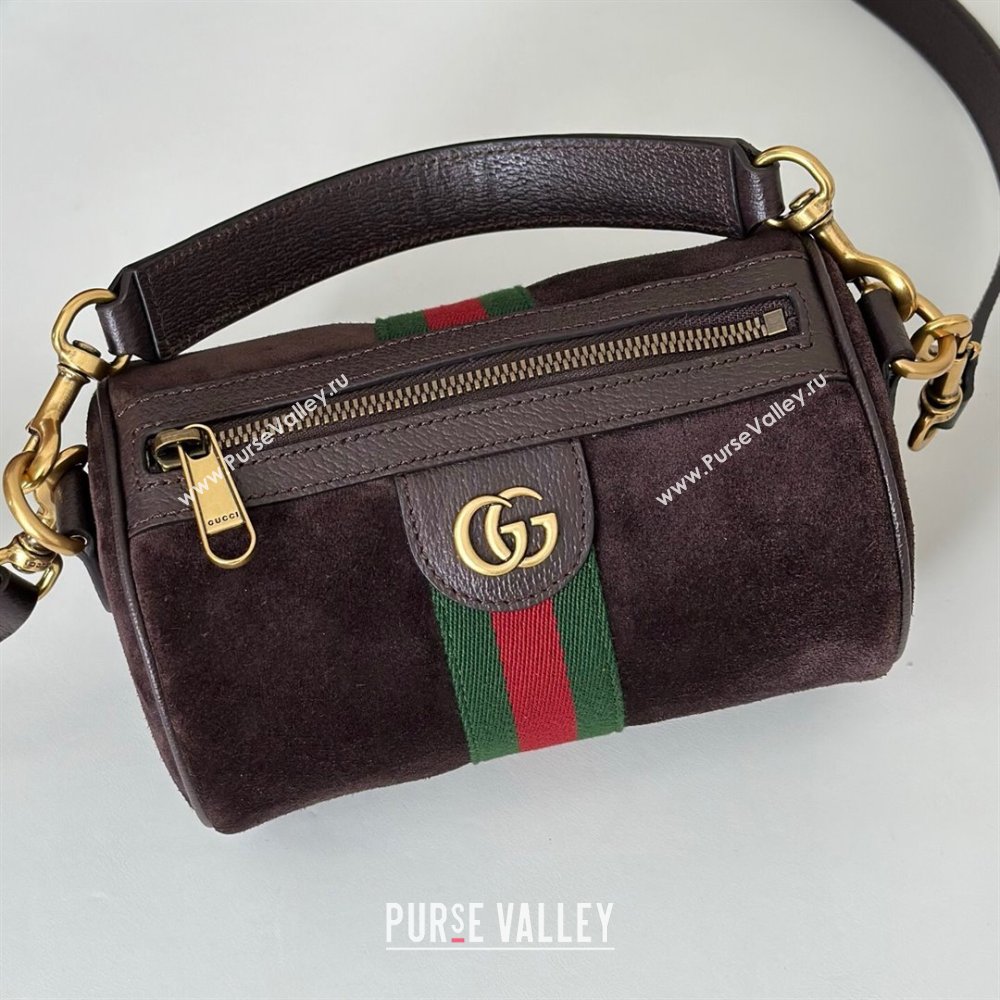 Gucci Mens Ophidia mini bag in Suede Dark Brown 2025 846869 (DLH-251125030)