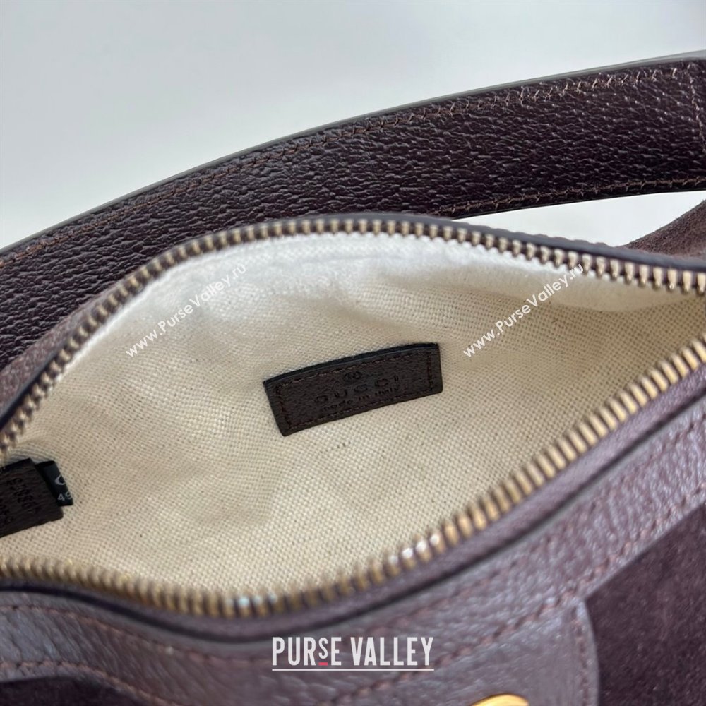 Gucci Mens Ophidia mini bag in Suede Dark Brown 2025 846869 (DLH-251125030)