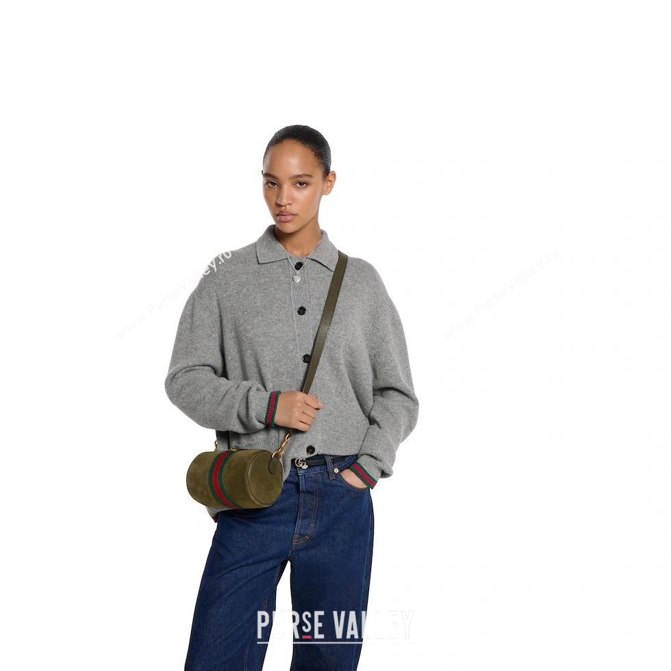 Gucci Mens Ophidia mini bag in Suede Dark Green 2025 846869 (DLH-251125028)