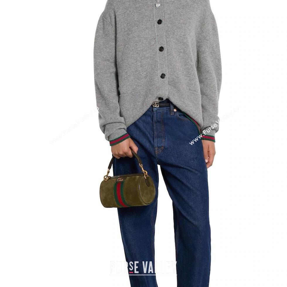 Gucci Mens Ophidia mini bag in Suede Dark Green 2025 846869 (DLH-251125028)