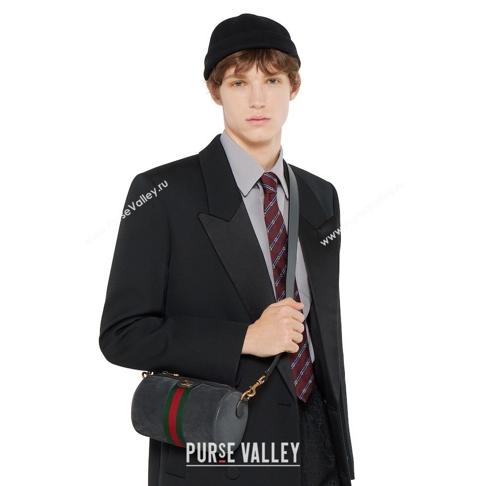 Gucci Mens Ophidia mini bag in Suede Dark Grey 2025 846869 (DLH-251125029)