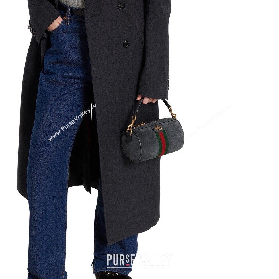 Gucci Mens Ophidia mini bag in Suede Dark Grey 2025 846869 (DLH-251125029)