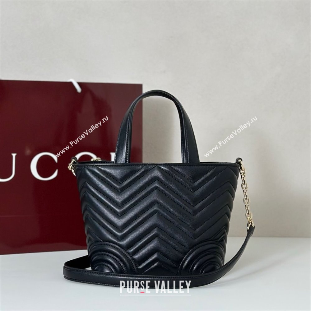 Gucci Betty Chevron Leathe Small Tote Bag Black 2025 847386 (DLH-250930066)