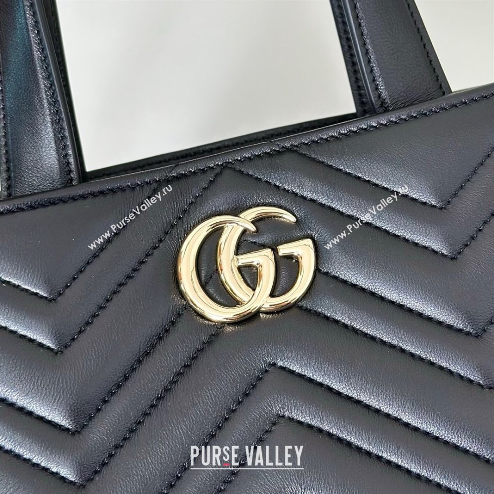 Gucci Betty Chevron Leathe Small Tote Bag Black 2025 847386 (DLH-250930066)