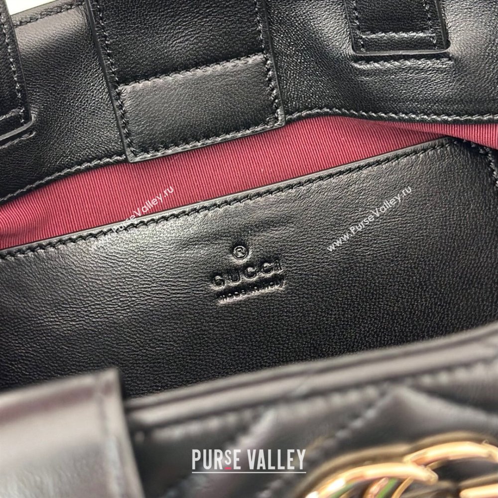 Gucci Betty Chevron Leathe Small Tote Bag Black 2025 847386 (DLH-250930066)