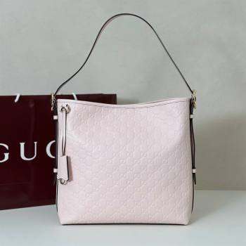 Gucci GG Leather Emblem medium shoulder bag Light Pink 2025 847452 (DLH-250930085)