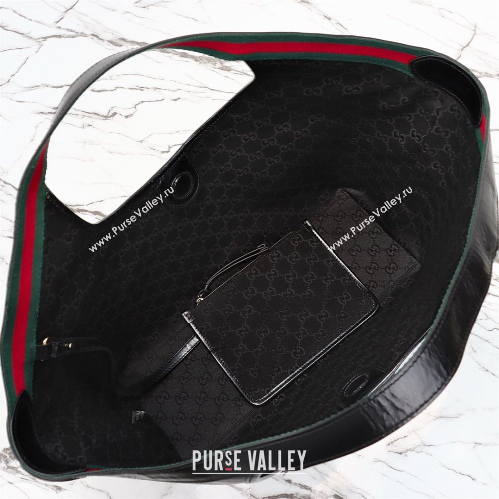Gucci Giglio Large Tote Bag in Glossy Leather 853971 Black 2026 (DLH-260127087)