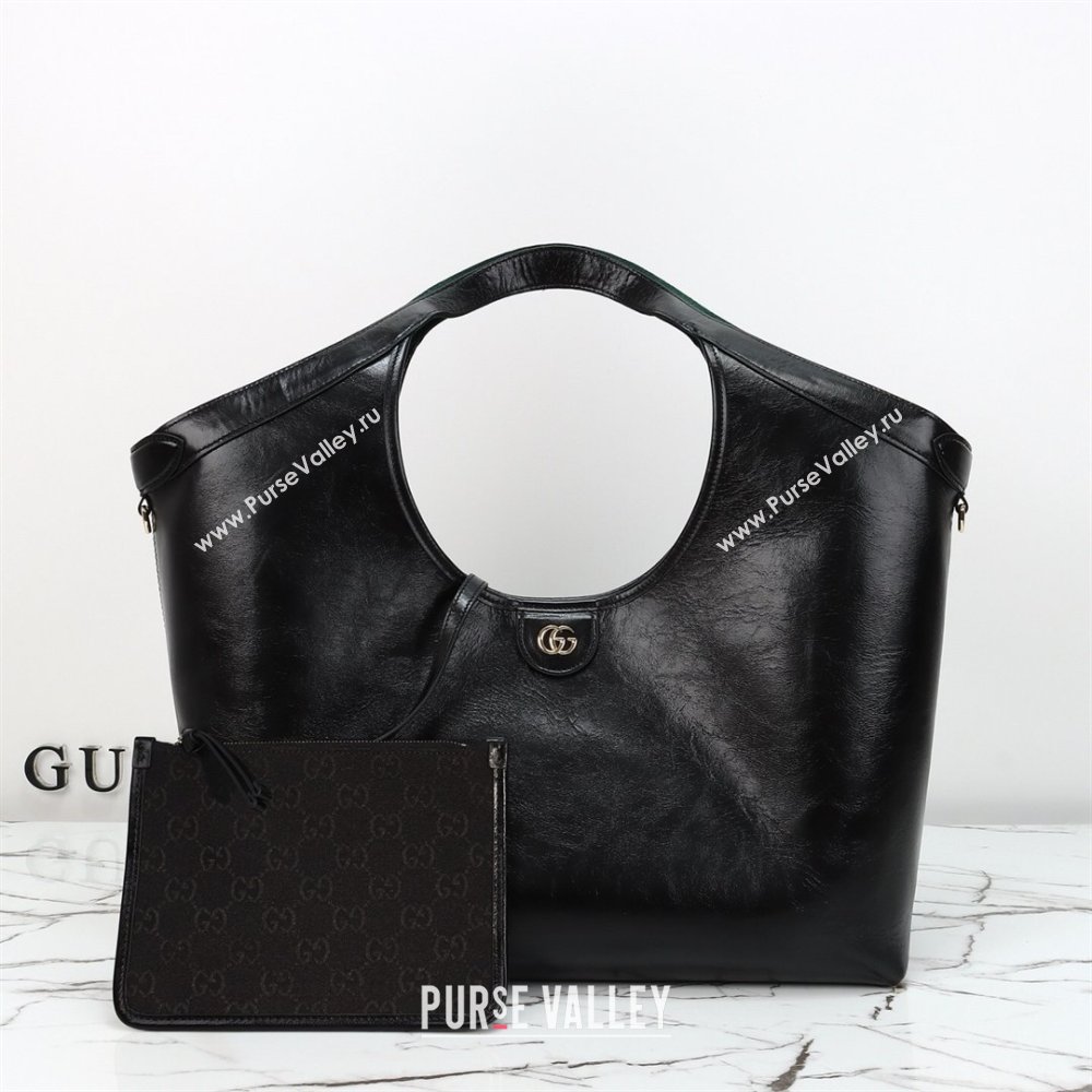 Gucci Giglio Large Tote Bag in Glossy Leather 853971 Black 2026 (DLH-260127087)