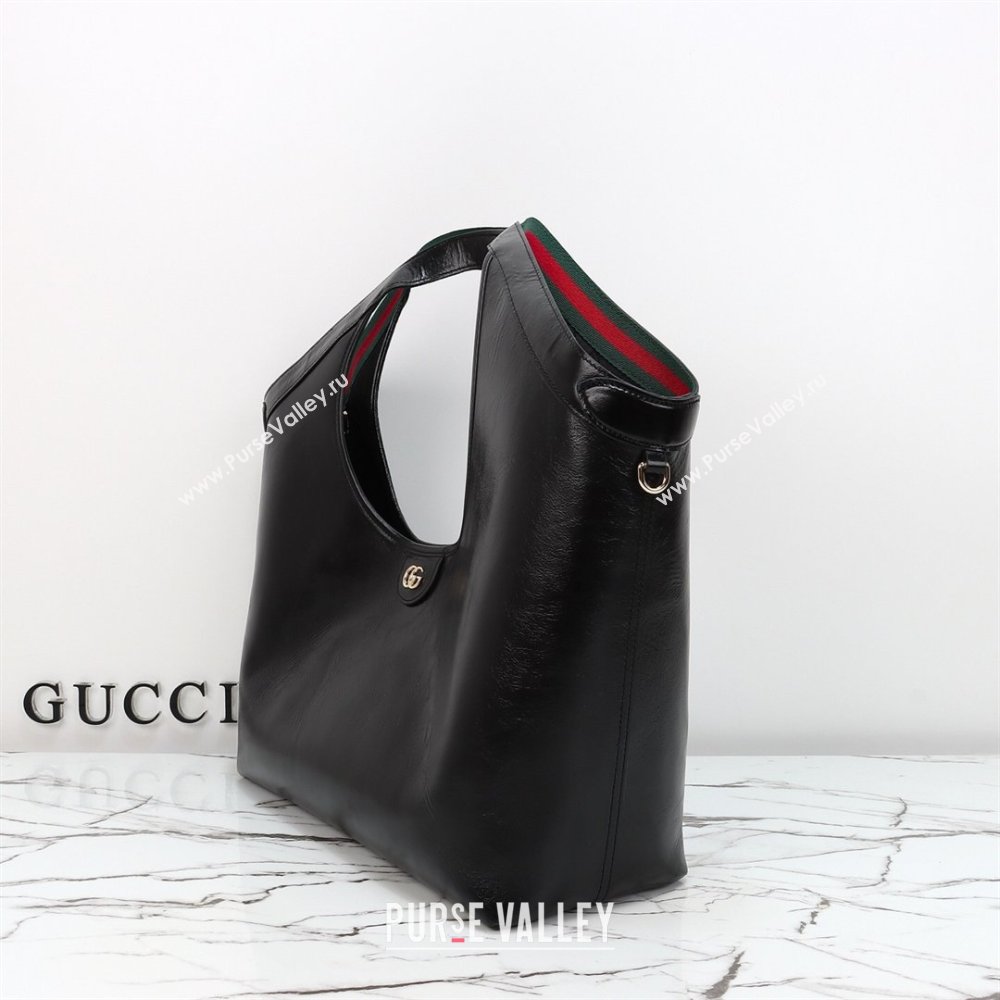 Gucci Giglio Large Tote Bag in Glossy Leather 853971 Black 2026 (DLH-260127087)
