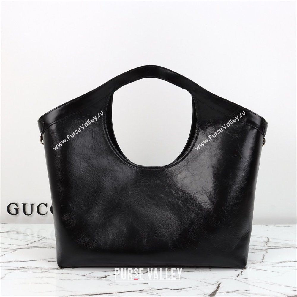 Gucci Giglio Large Tote Bag in Glossy Leather 853971 Black 2026 (DLH-260127087)