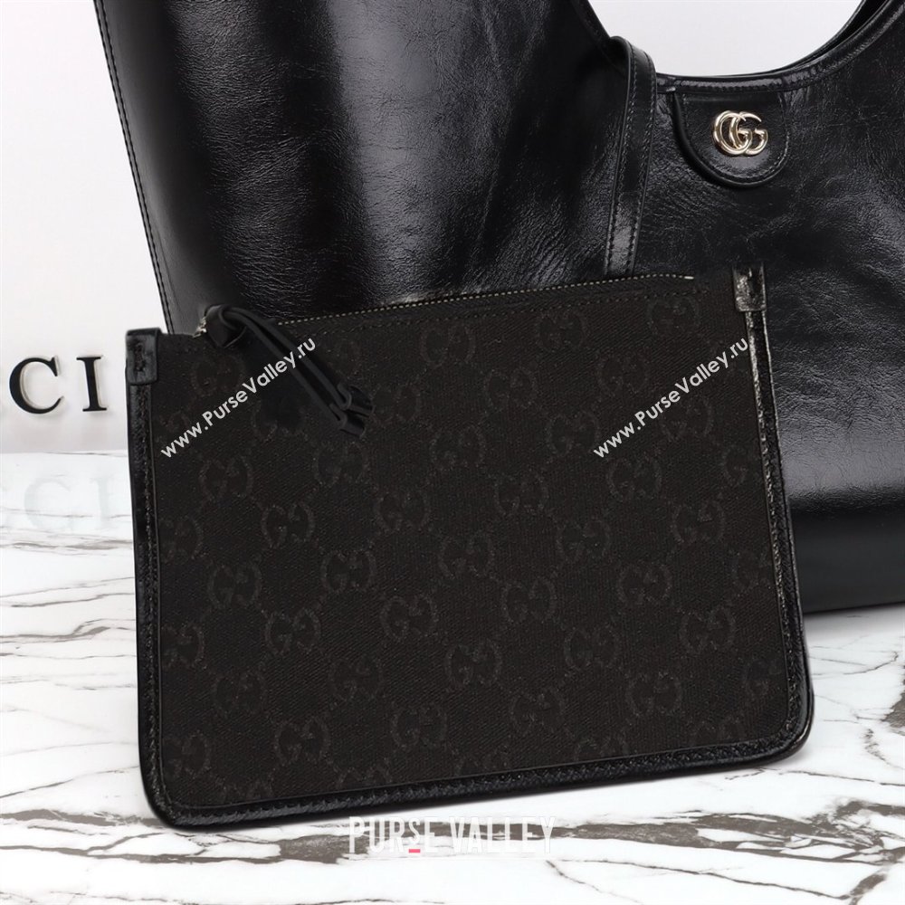 Gucci Giglio Large Tote Bag in Glossy Leather 853971 Black 2026 (DLH-260127087)