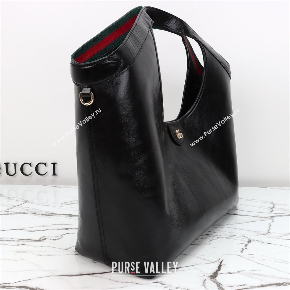 Gucci Giglio Large Tote Bag in Glossy Leather 853971 Black 2026 (DLH-260127087)