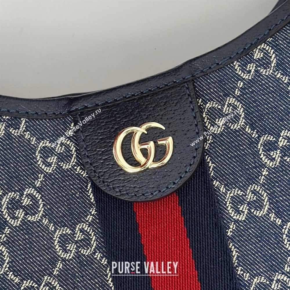 Gucci Giglio Large Tote Bag in GG Denim 853971 Navy Blue 2025 (DLH-251124068)