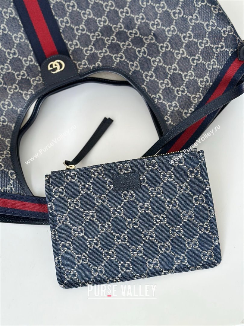 Gucci Giglio Large Tote Bag in GG Denim 853971 Navy Blue 2025 (DLH-251124068)