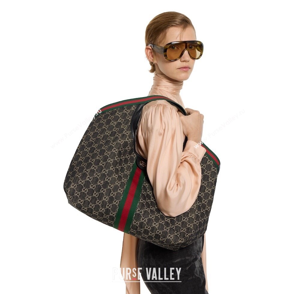 Gucci Giglio Large Tote Bag in GG Suede Brown 853971 2025 (DLH-251124073)