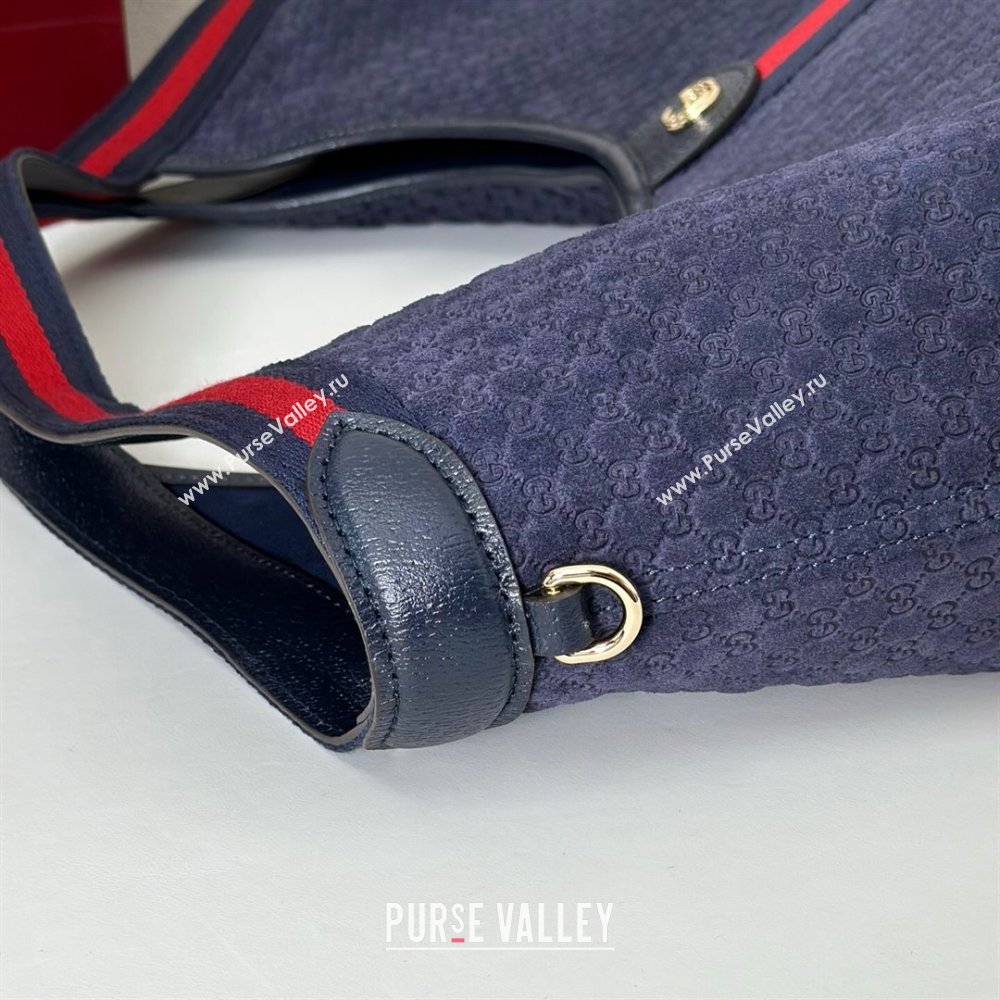 Gucci Giglio Large Tote Bag in GG Suede Navy Blue 853971 2025 (DLH-251124072)