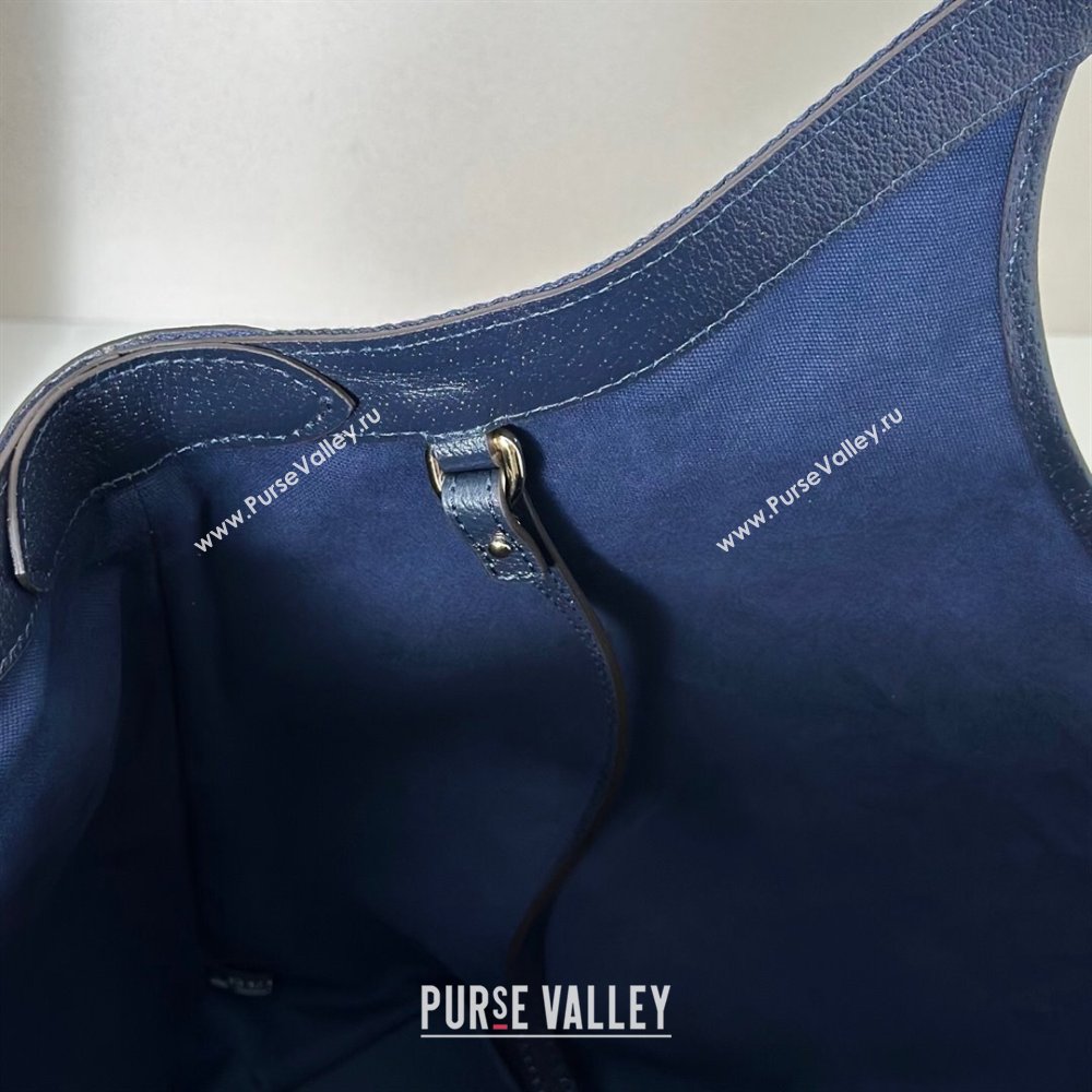 Gucci Giglio Large Tote Bag in GG Suede Navy Blue 853971 2025 (DLH-251124072)