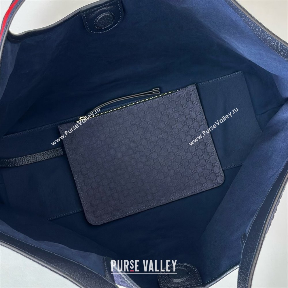 Gucci Giglio Large Tote Bag in GG Suede Navy Blue 853971 2025 (DLH-251124072)