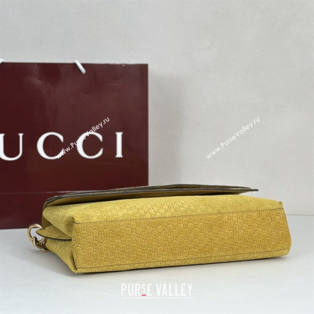 Gucci Large shoulder bag with chain in GG Suede Yellow 2026 857362 (DLH-260127098)