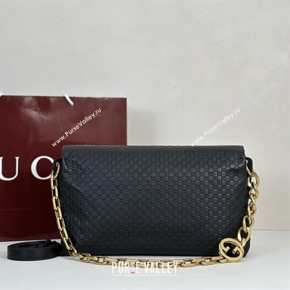Gucci Large shoulder bag with chain in GG Leather Black 2026 857362 (DLH-260127099)