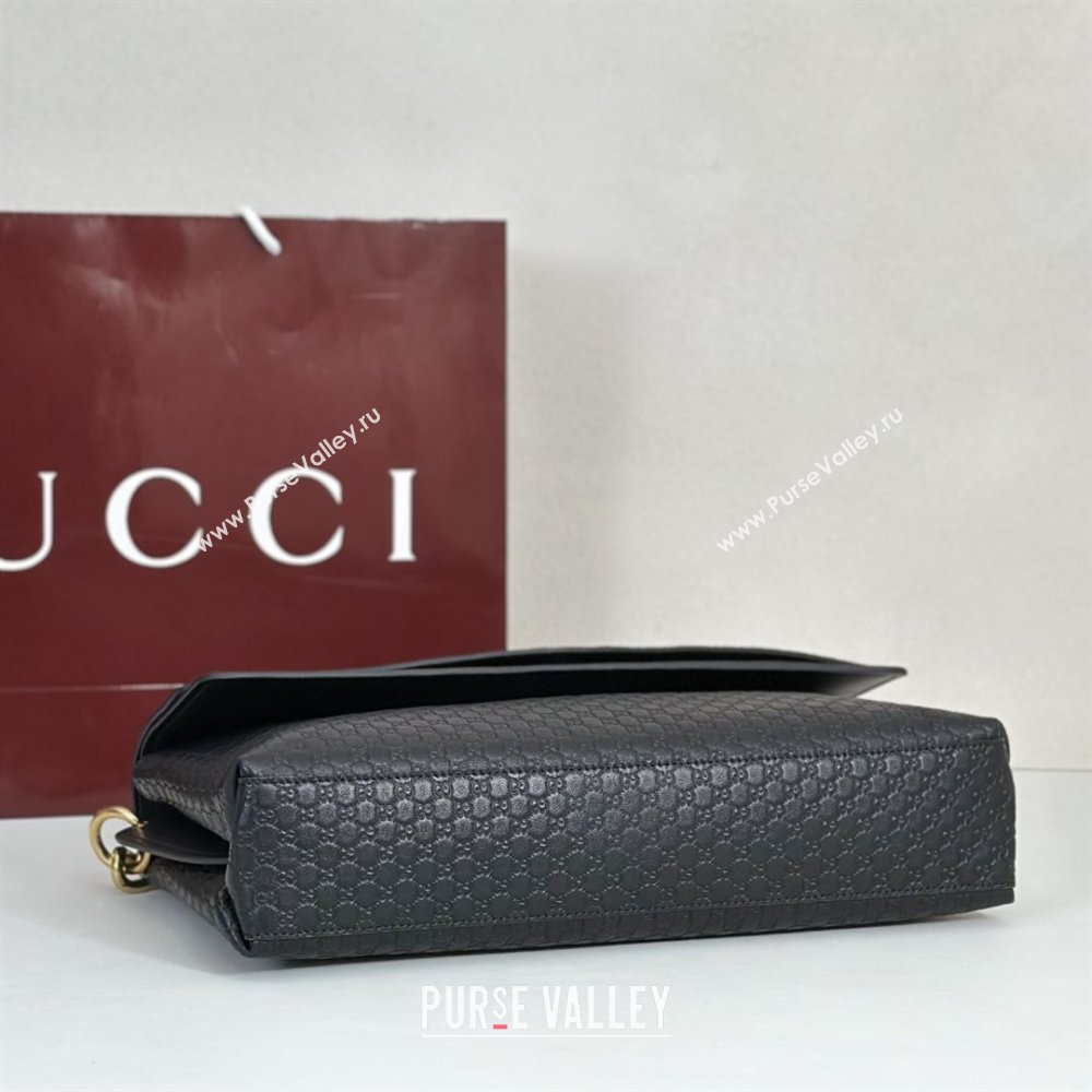 Gucci Large shoulder bag with chain in GG Leather Black 2026 857362 (DLH-260127099)