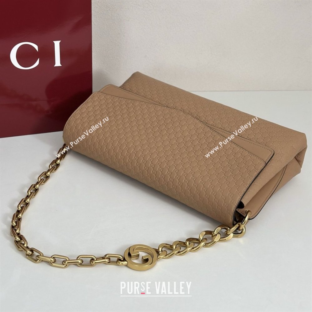 Gucci Large shoulder bag with chain in GG Leather Brown 2026 857362 (DLH-260127100)