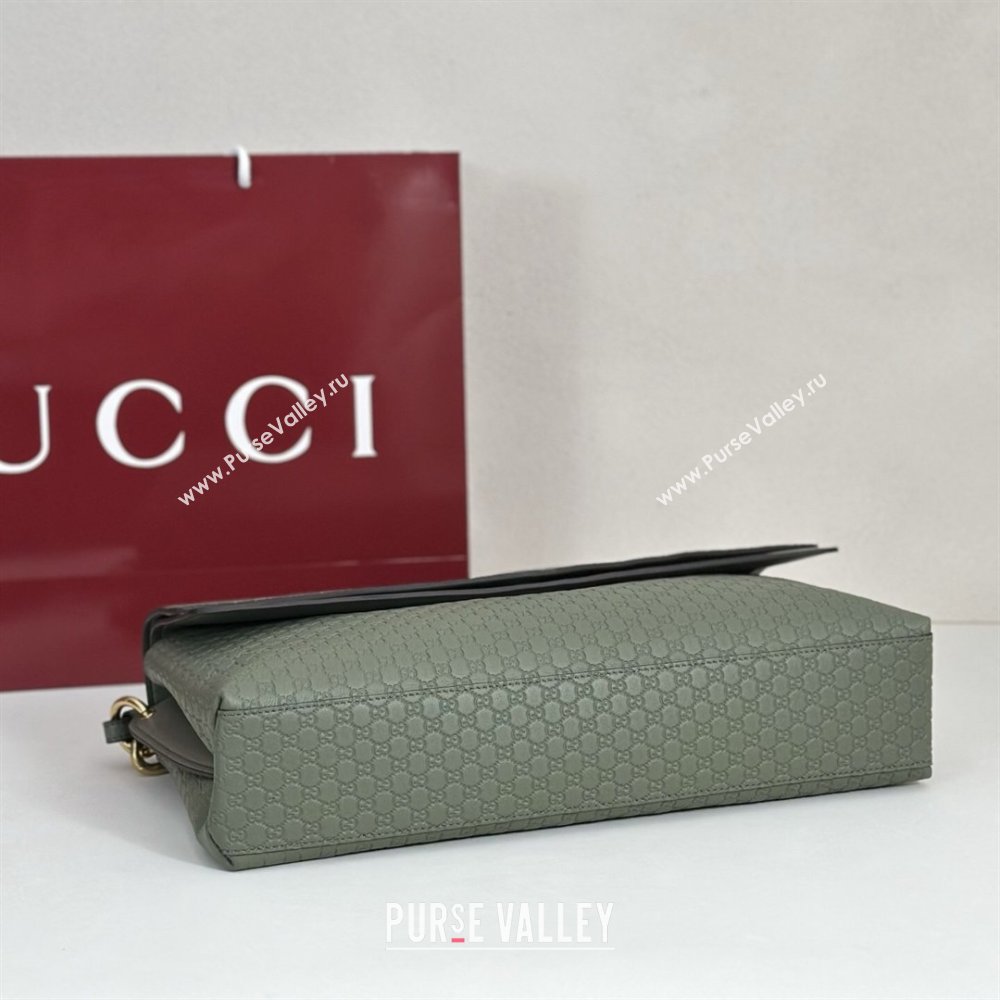 Gucci Large shoulder bag with chain in GG Leather Sage Green 2026 857362 (DLH-260127101)