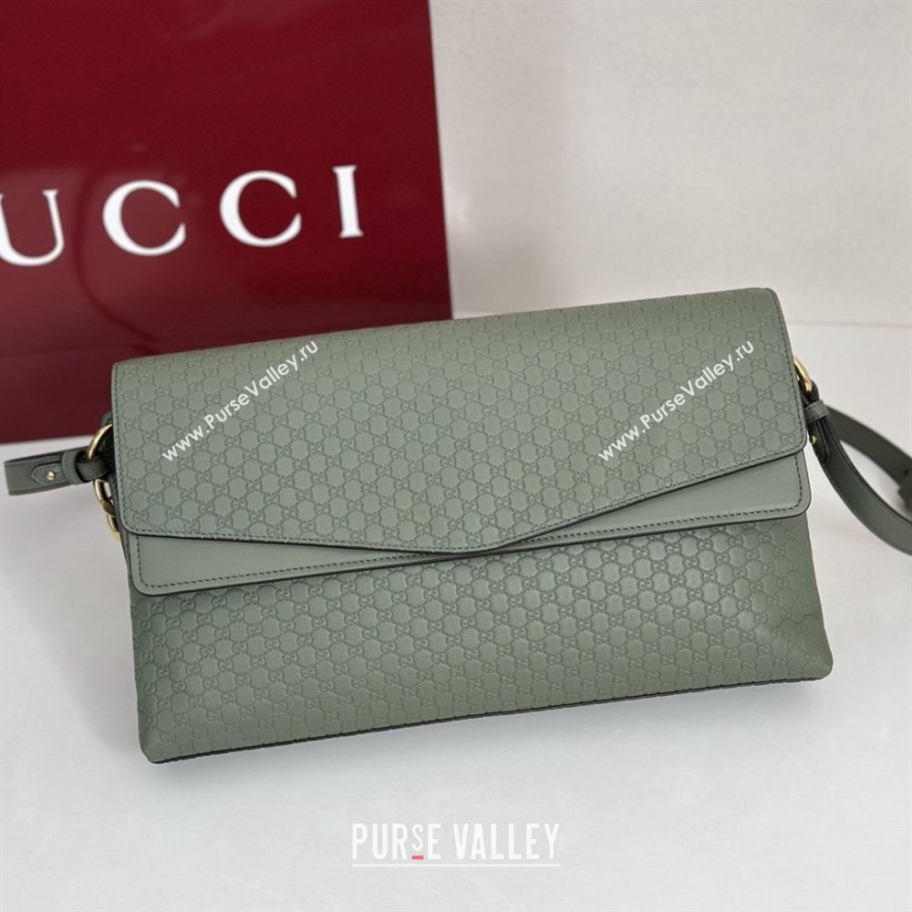 Gucci Large shoulder bag with chain in GG Leather Sage Green 2026 857362 (DLH-260127101)