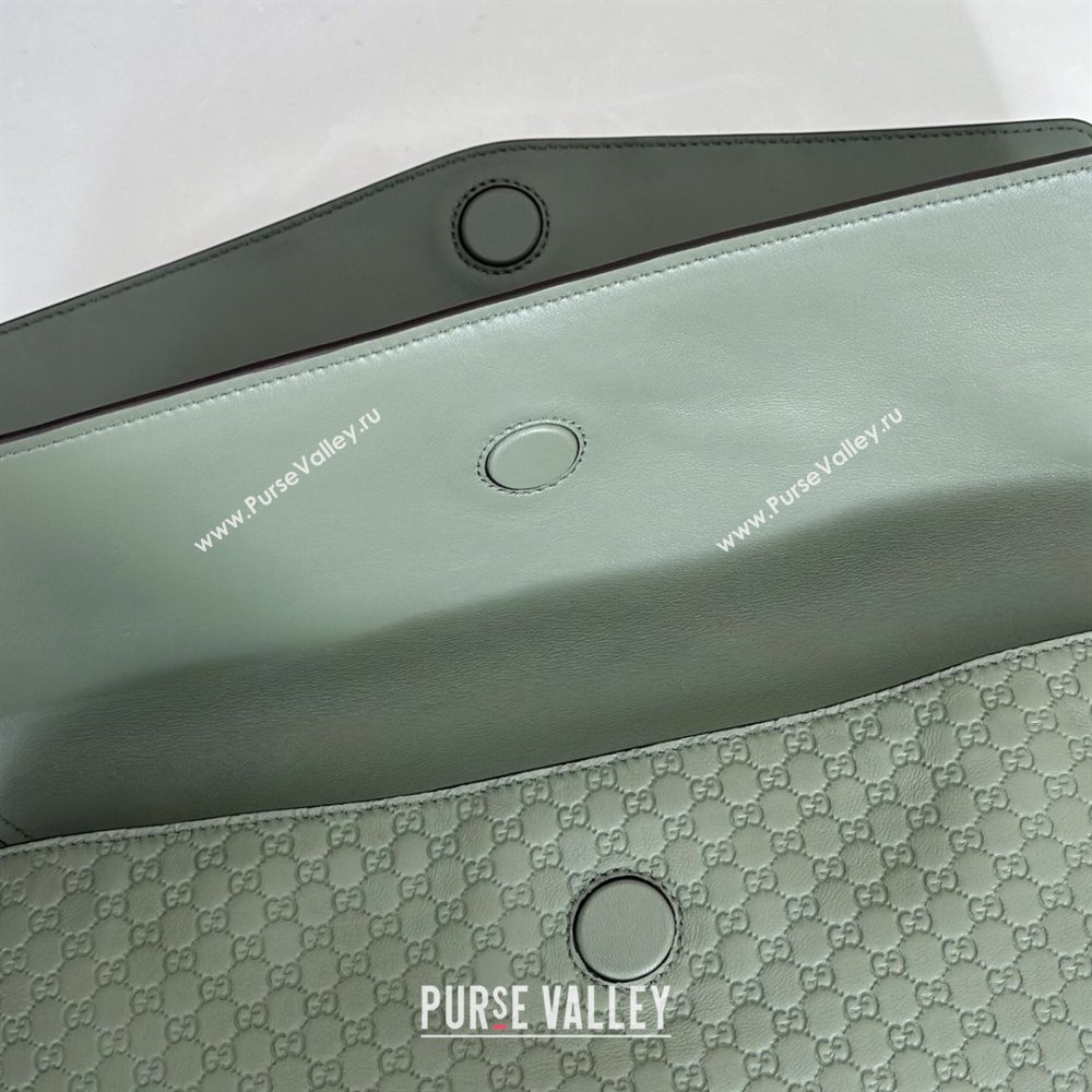 Gucci Large shoulder bag with chain in GG Leather Sage Green 2026 857362 (DLH-260127101)