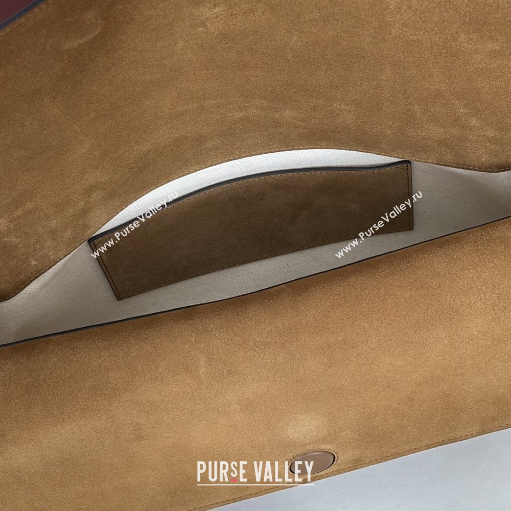 Gucci Large shoulder bag with chain in GG Suede Brown 2026 857362 (DLH-260127096)