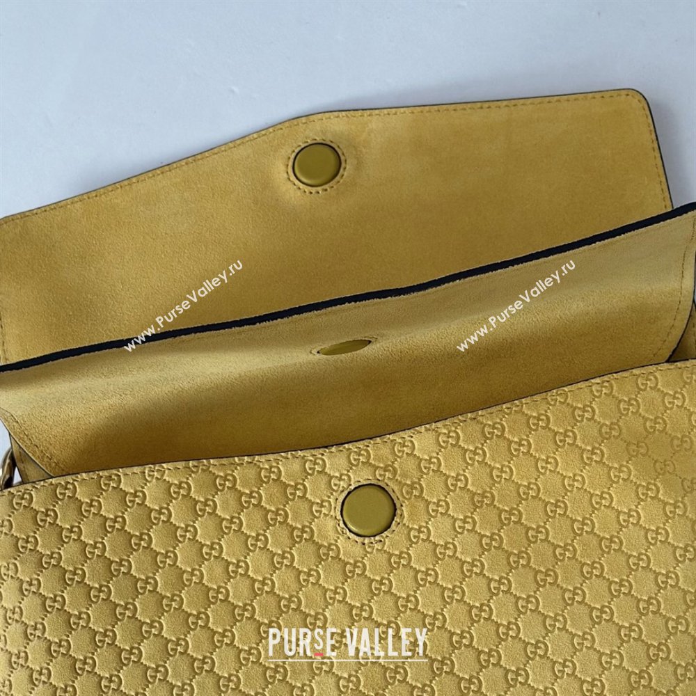 Gucci Medium shoulder bag with chain in GG Suede Mustard Yellow 2026 857622 (DLH-260128060)