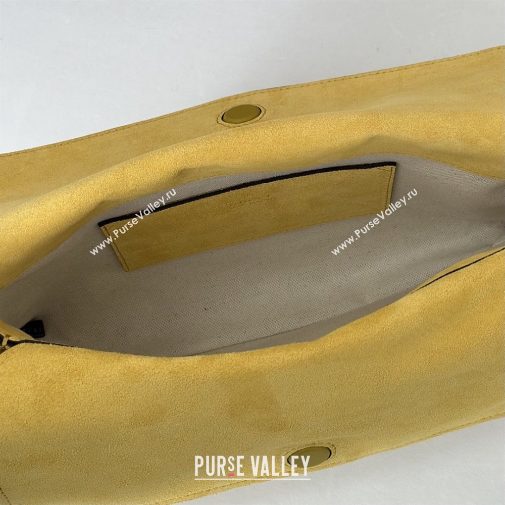 Gucci Medium shoulder bag with chain in GG Suede Mustard Yellow 2026 857622 (DLH-260128060)