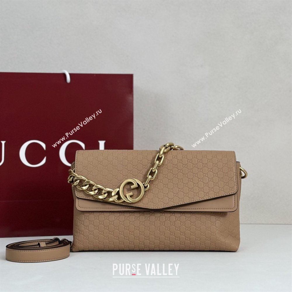Gucci Medium shoulder bag with chain in GG Leather Light Brown 2026 857622 (DLH-260128059)
