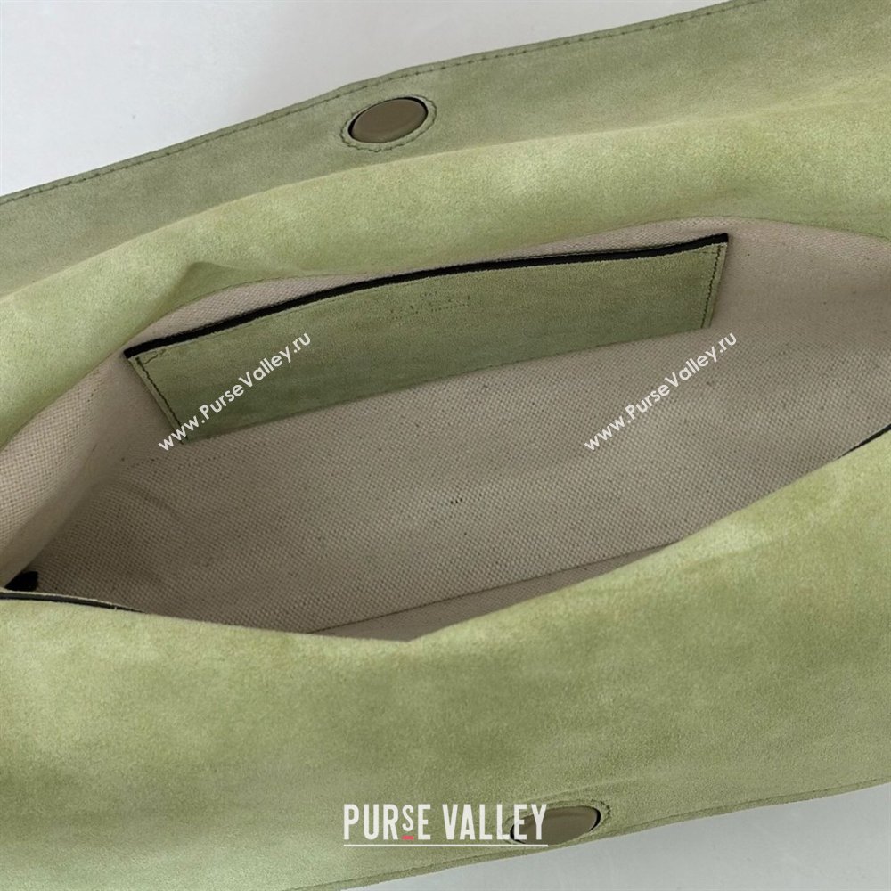 Gucci Medium shoulder bag with chain in GG Suede Dusty Green 2026 857622 (DLH-260128061)