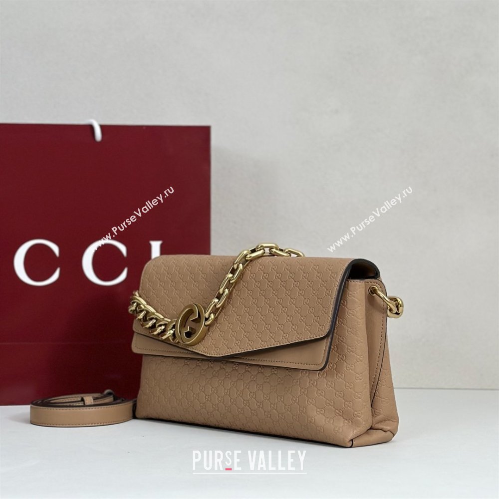 Gucci Medium shoulder bag with chain in GG Leather Light Brown 2026 857622 (DLH-260128059)
