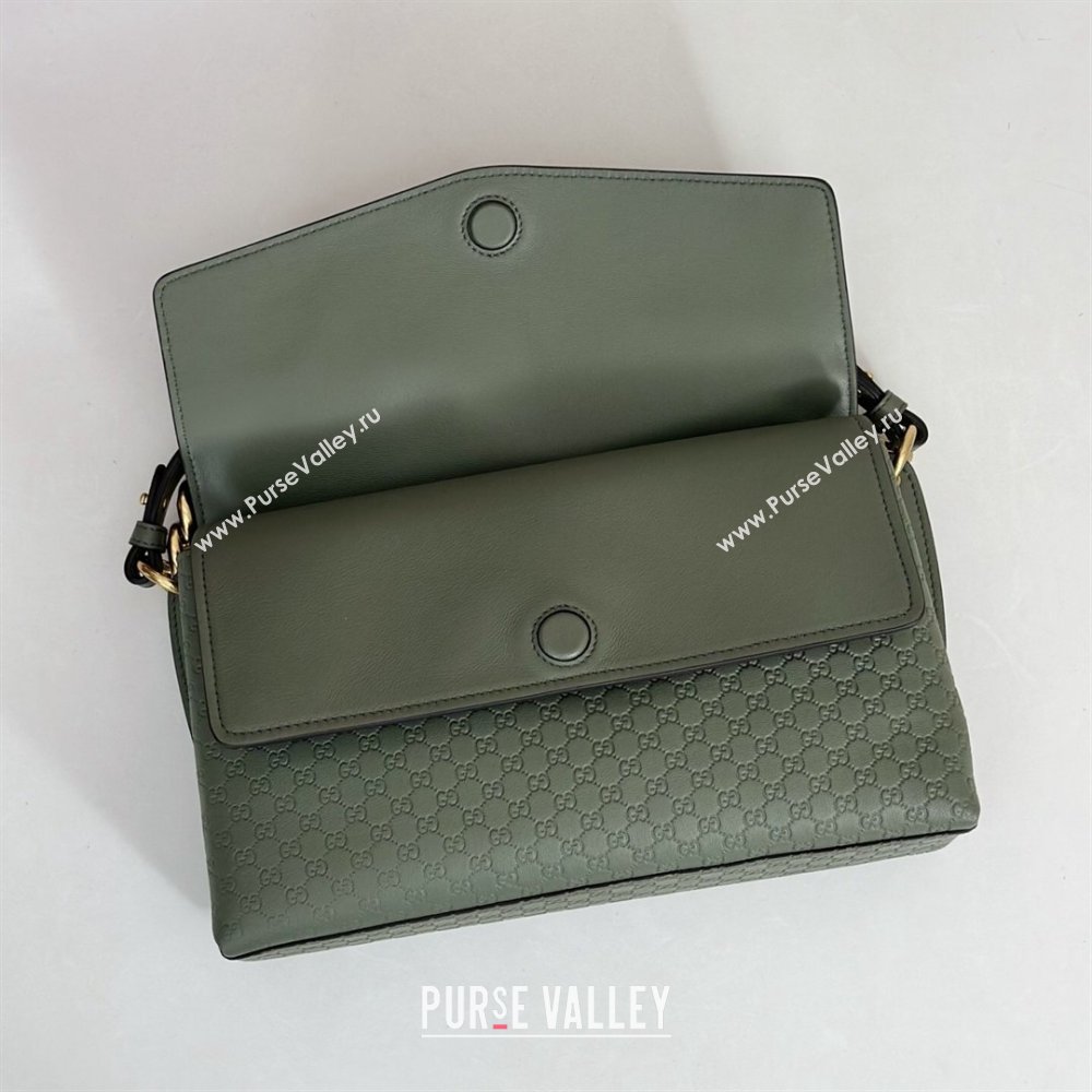 Gucci Medium shoulder bag with chain in GG Leather Sage Green 2026 857622 (DLH-260128062)