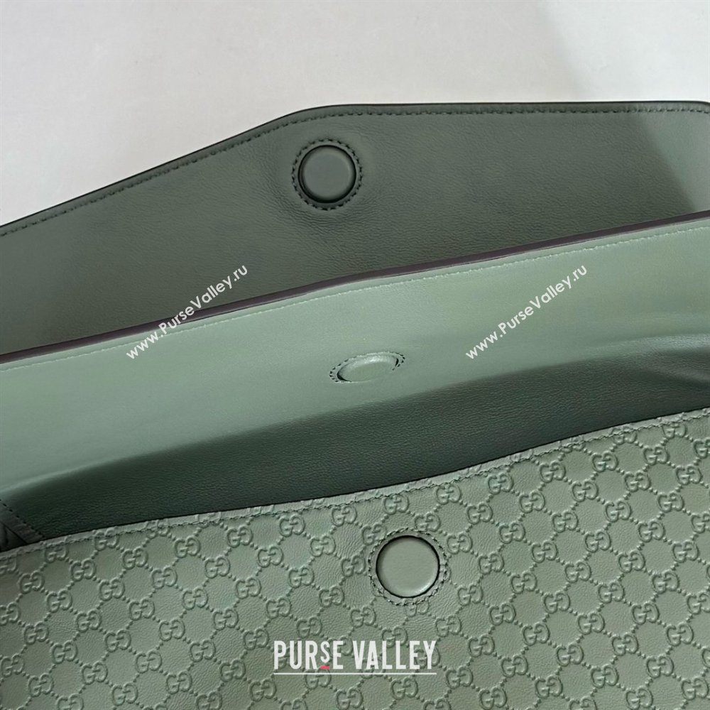 Gucci Medium shoulder bag with chain in GG Leather Sage Green 2026 857622 (DLH-260128062)