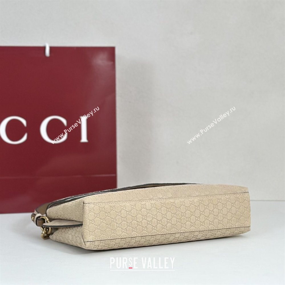 Gucci Medium shoulder bag with chain in GG Suede Beige 2026 857622 (DLH-260128063)