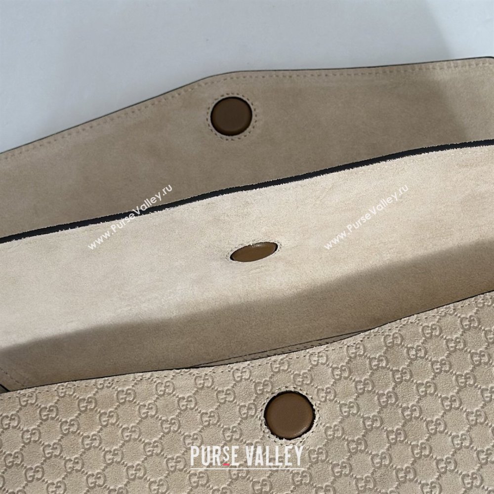 Gucci Medium shoulder bag with chain in GG Suede Beige 2026 857622 (DLH-260128063)