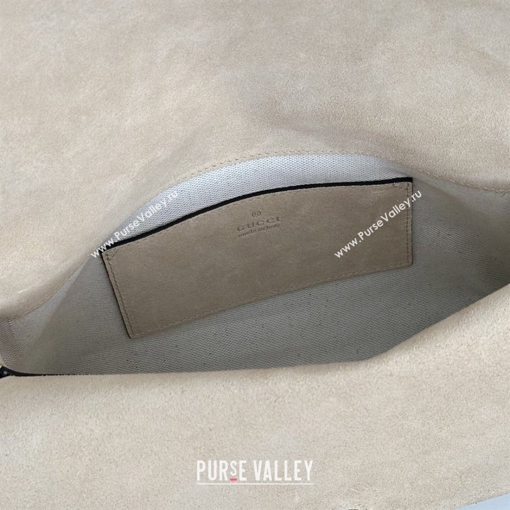 Gucci Medium shoulder bag with chain in GG Suede Beige 2026 857622 (DLH-260128063)