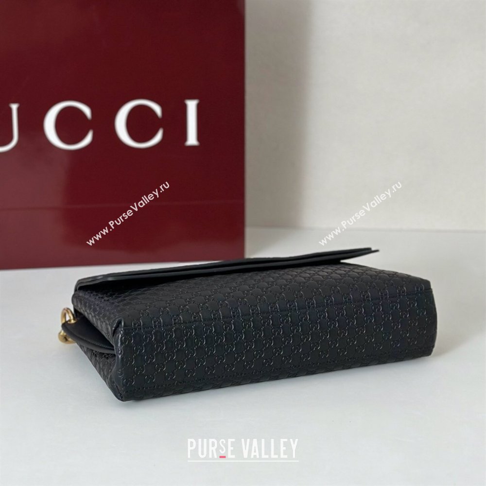 Gucci Medium shoulder bag with chain in GG Leather Black 2026 857622 (DLH-260128065)