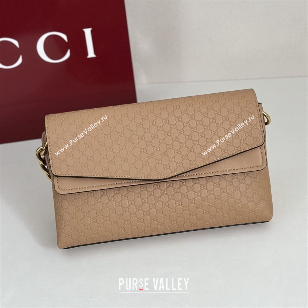 Gucci Medium shoulder bag with chain in GG Leather Light Brown 2026 857622 (DLH-260128059)
