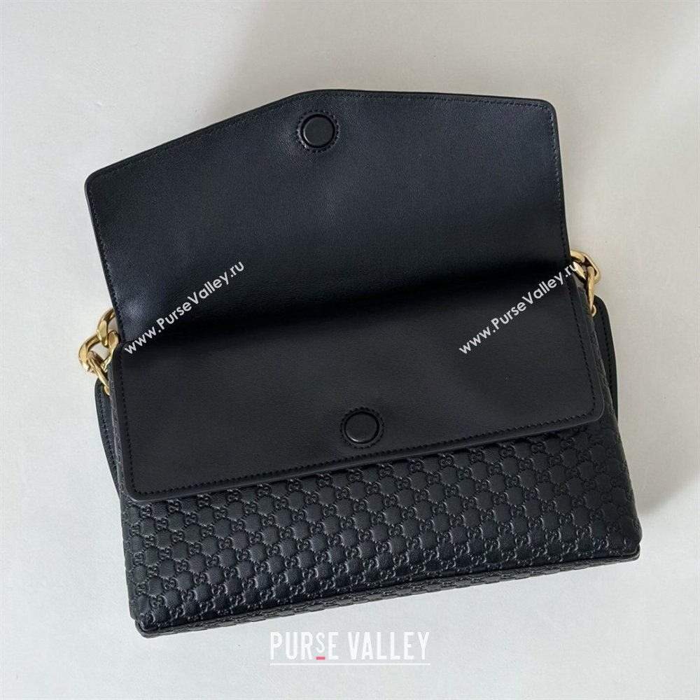Gucci Medium shoulder bag with chain in GG Leather Black 2026 857622 (DLH-260128065)