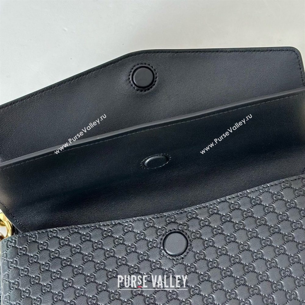 Gucci Medium shoulder bag with chain in GG Leather Black 2026 857622 (DLH-260128065)