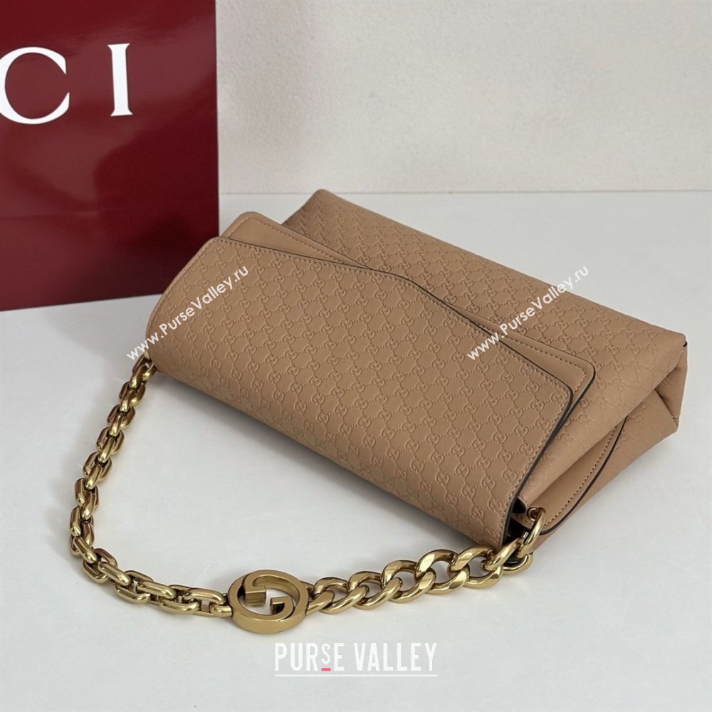 Gucci Medium shoulder bag with chain in GG Leather Light Brown 2026 857622 (DLH-260128059)