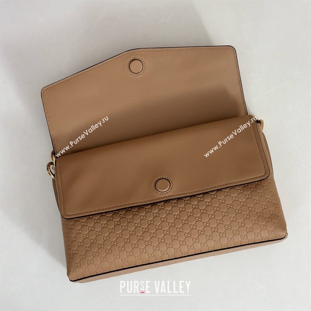 Gucci Medium shoulder bag with chain in GG Leather Light Brown 2026 857622 (DLH-260128059)