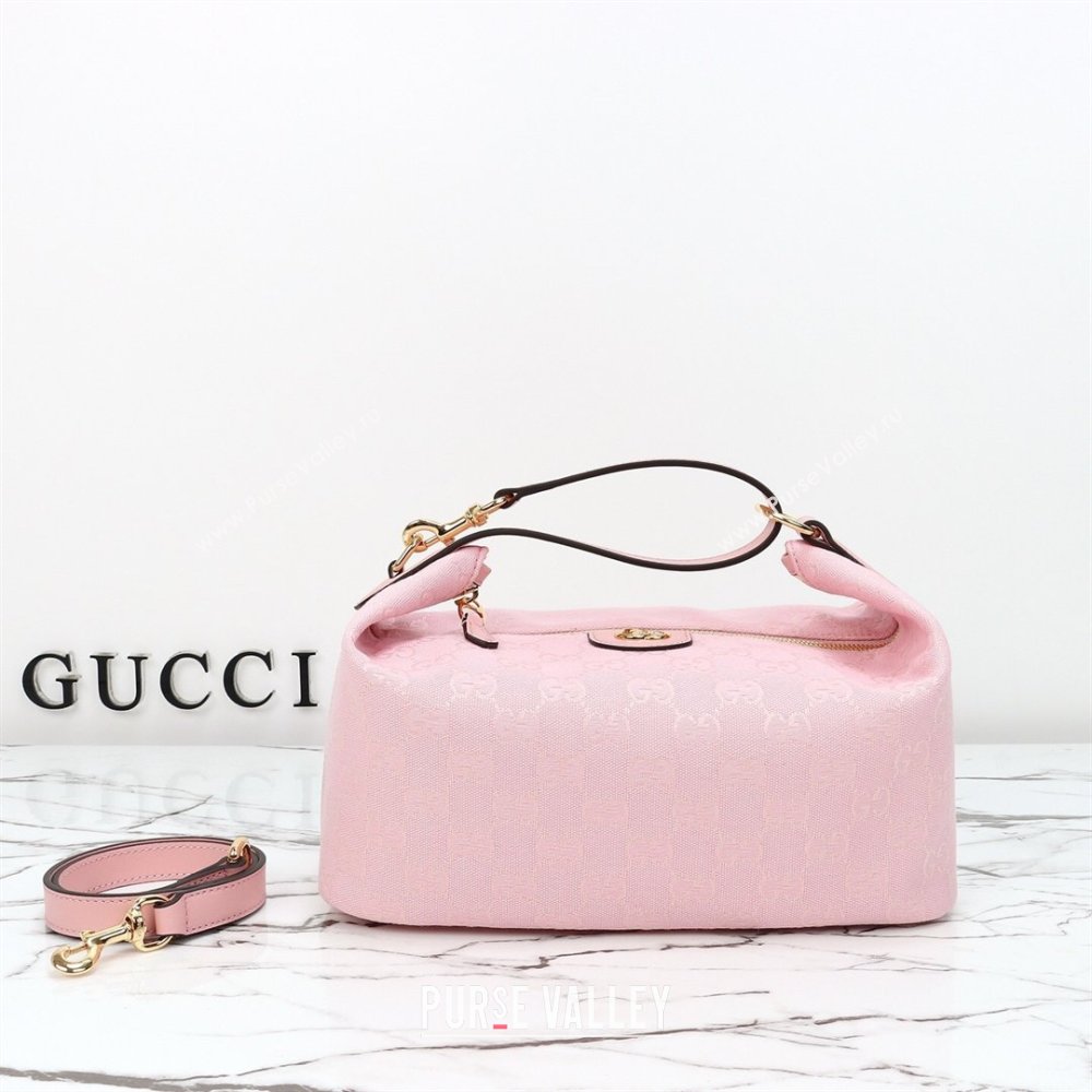 Gucci Vanity medium top handle bag in GG Canvas Pink 2026 857799 (DLH-260128019)
