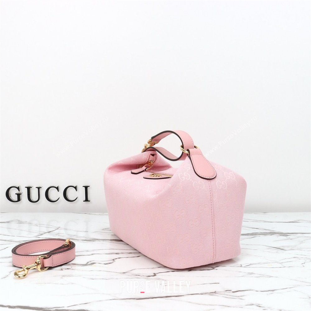 Gucci Vanity medium top handle bag in GG Canvas Pink 2026 857799 (DLH-260128019)