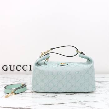 Gucci Vanity medium top handle bag in GG Canvas Icy Blue 2026 857799 (DLH-260128018)