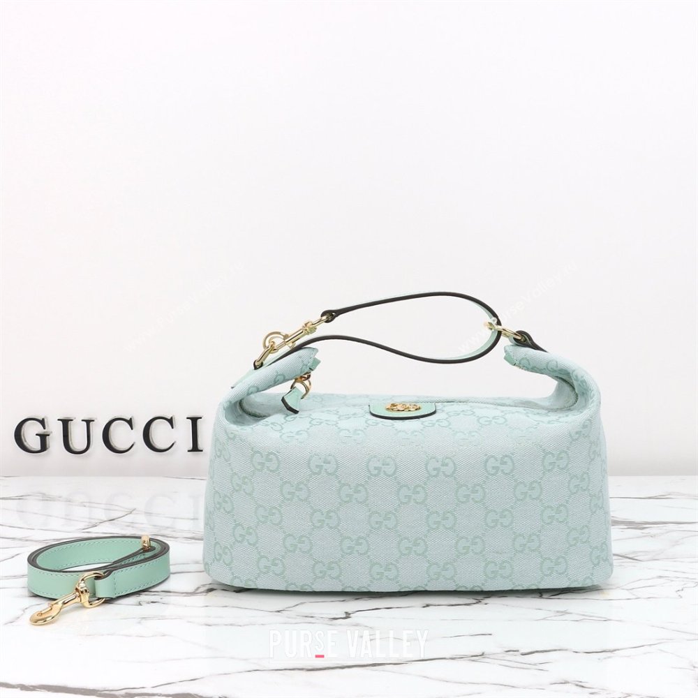 Gucci Vanity medium top handle bag in GG Canvas Icy Blue 2026 857799 (DLH-260128018)
